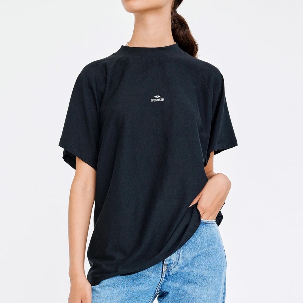 🖤 WON HUNDRED black Brooklyn tee premium logo shirt Large